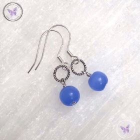 Blue Chalcedony & Silver Earrings